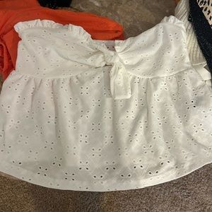 strapless eyelet top